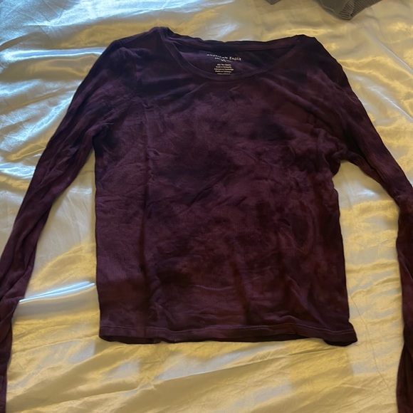 American eagle ribbed soft and sexy tie die long sleeve top - Picture 2 of 3